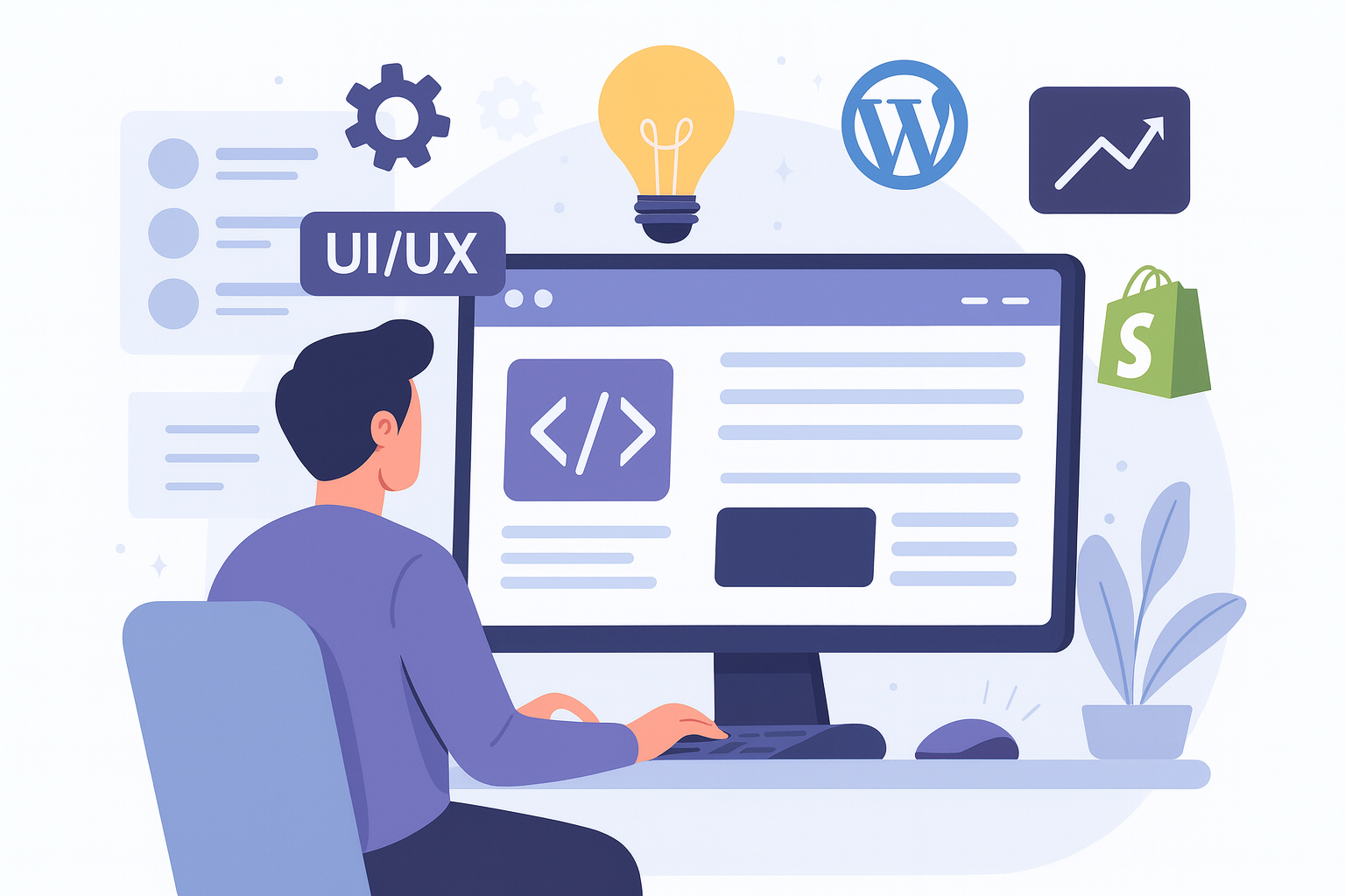 Illustration of modern web development services